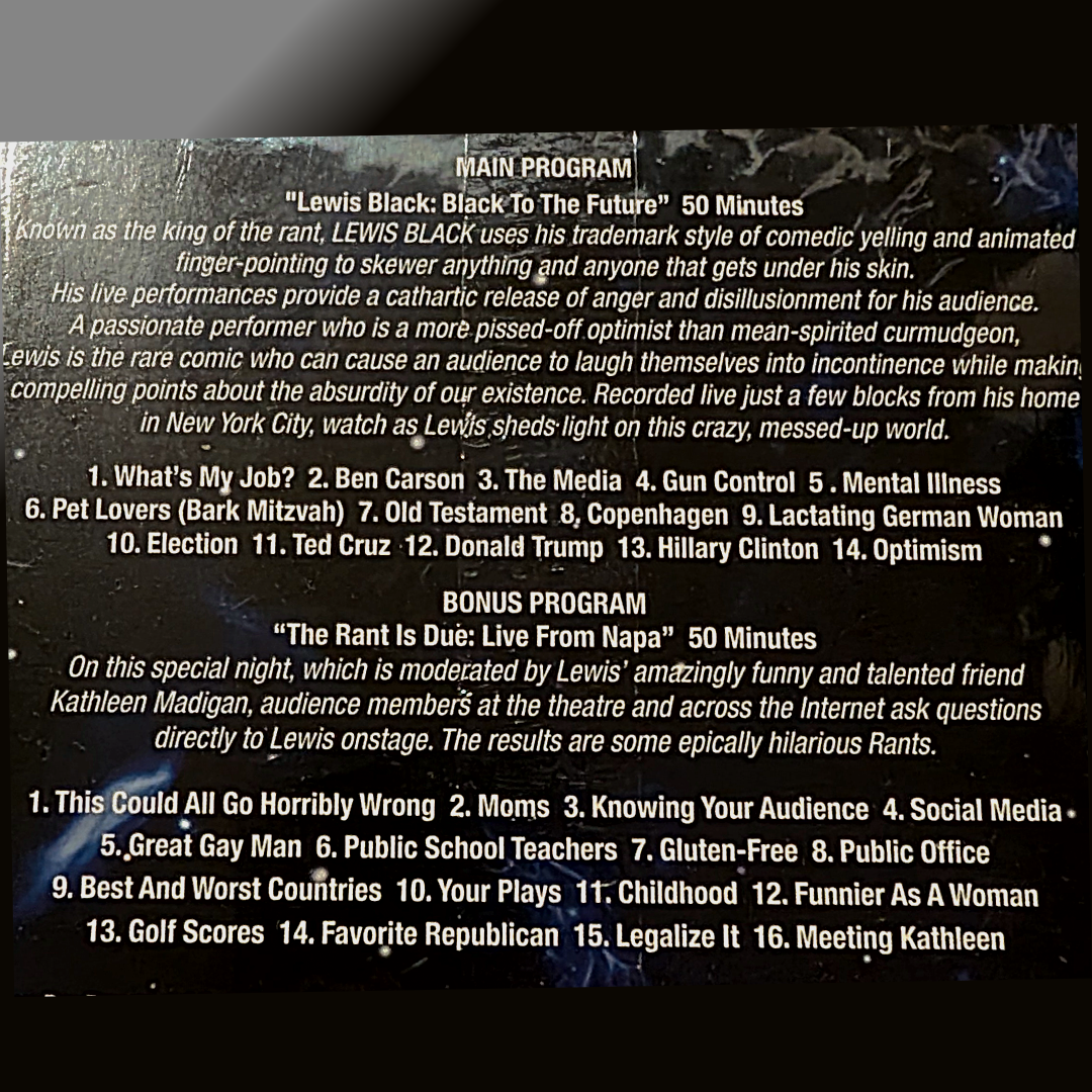 Sealed Lewis Black "Black to the Future" DVD, released 2017