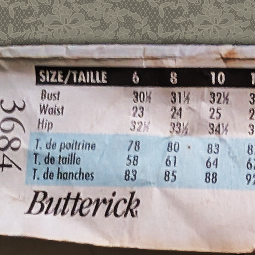 Butterick 3684 sizes 6-8-10 vintage sewing pattern, power 80s top and skirt