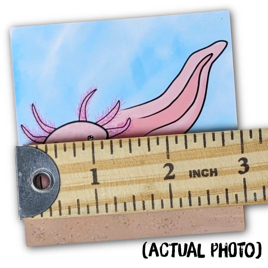 Pink Axolotl Vinyl Sticker, 3"x3" Waterproof Kawaii Salamander Decal for Tumbler, Laptop, Anything!