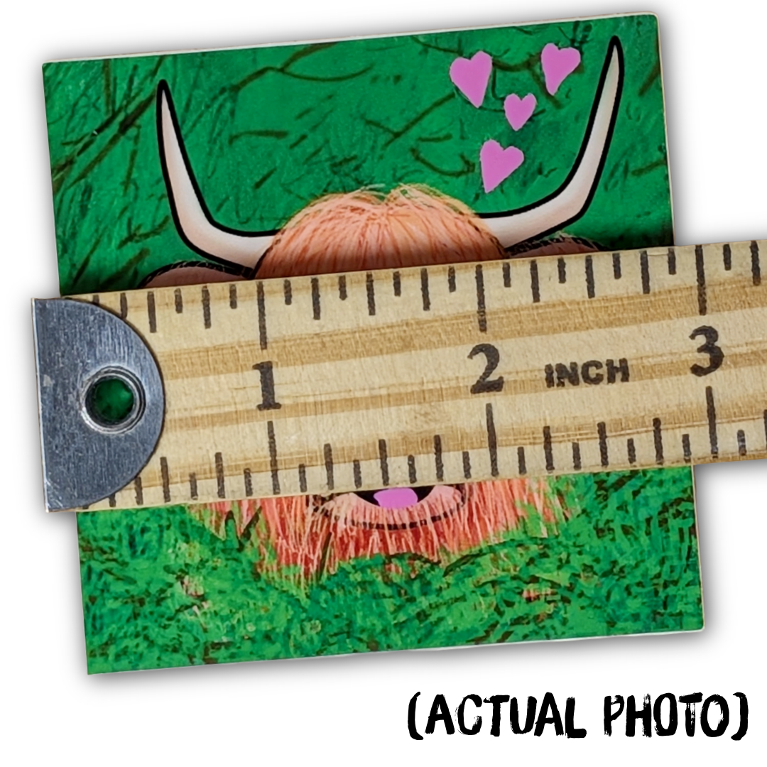 Highland Cattle Vinyl Sticker, 3"x3" Waterproof Kawaii Cow Decal for Notebooks, Tumblers, Laptops