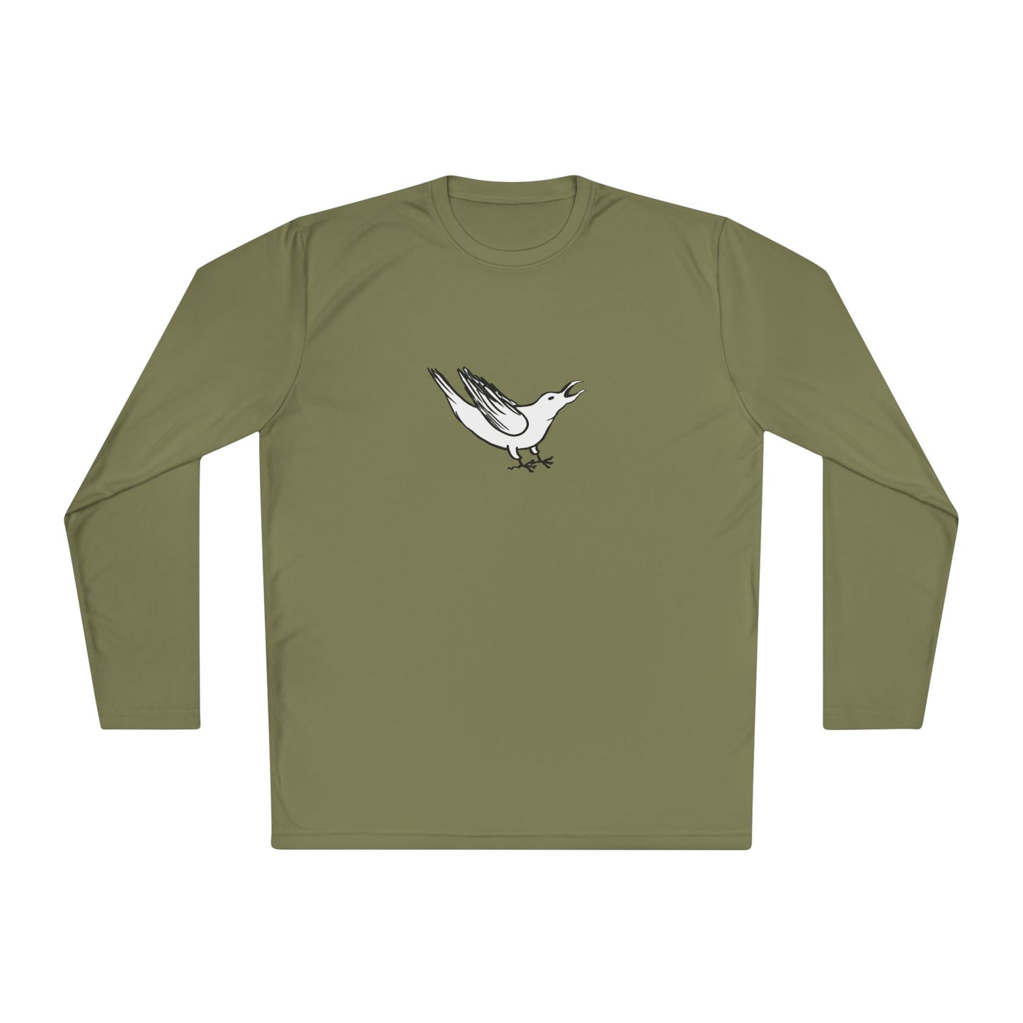 White Crow Yelling on Unisex Lightweight Long Sleeve Tee