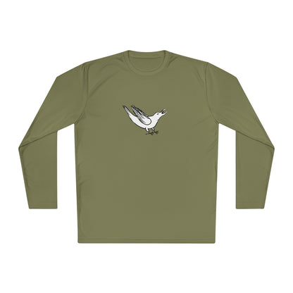 White Crow Yelling on Unisex Lightweight Long Sleeve Tee