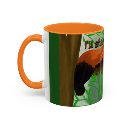 "I'll start over tomorrow" mug with cartoon red panda