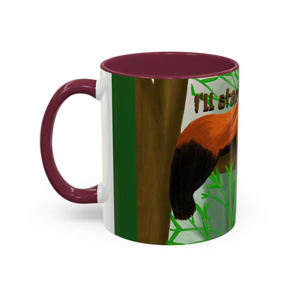 "I'll start over tomorrow" mug with cartoon red panda