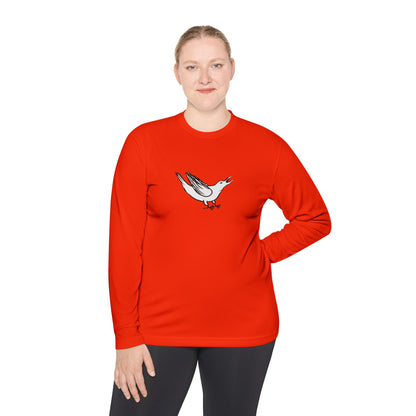 White Crow Yelling on Unisex Lightweight Long Sleeve Tee