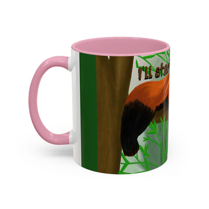 "I'll start over tomorrow" mug with cartoon red panda