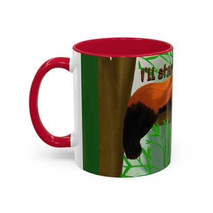 "I'll start over tomorrow" mug with cartoon red panda