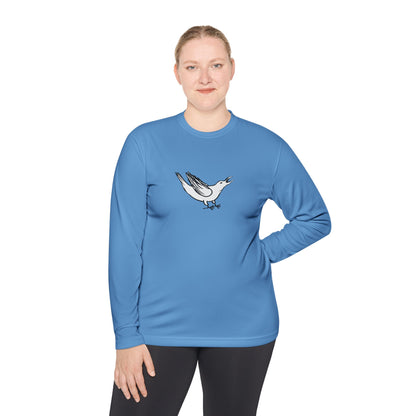 White Crow Yelling on Unisex Lightweight Long Sleeve Tee