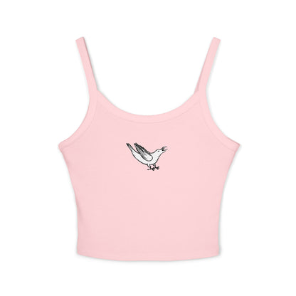 White Crow Yelling on Women's Micro-rib Tank Top