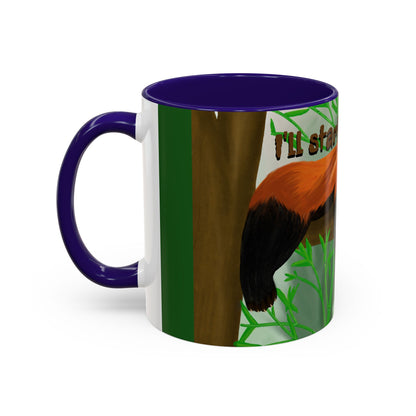"I'll start over tomorrow" mug with cartoon red panda