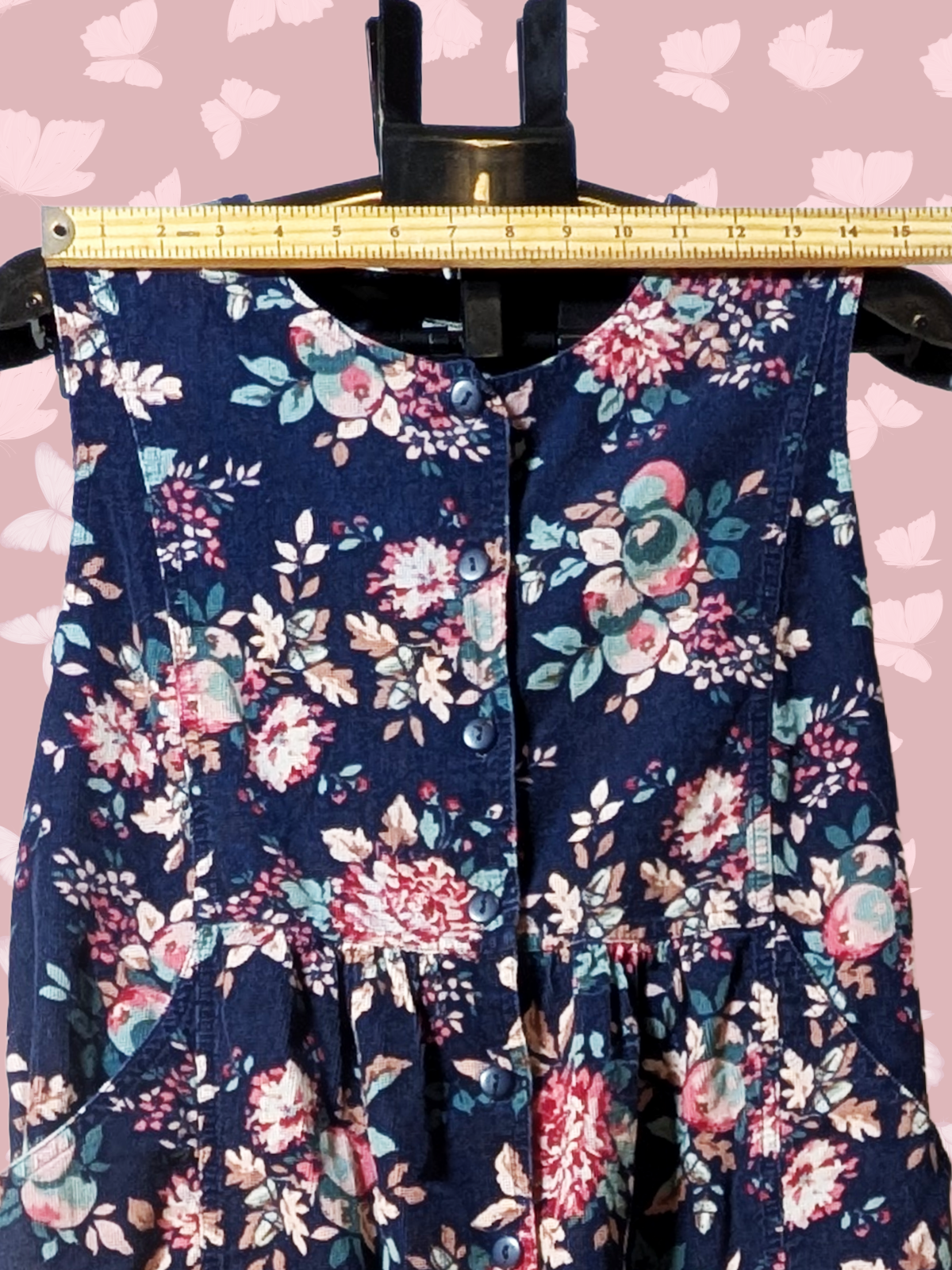 Laura Ashley Jumpsuit sz M Floral Corduroy Sleeveless Relaxed One Piece Ireland