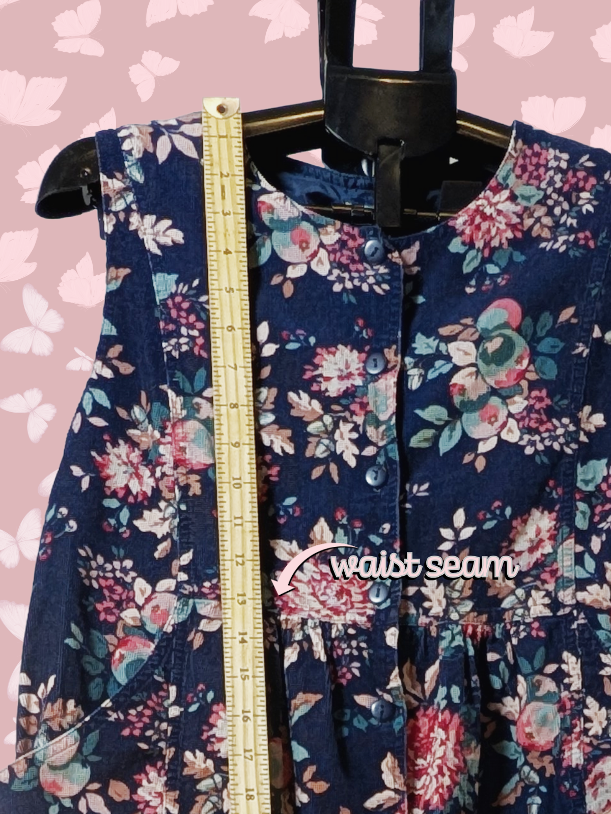 Laura Ashley Jumpsuit sz M Floral Corduroy Sleeveless Relaxed One Piece Ireland