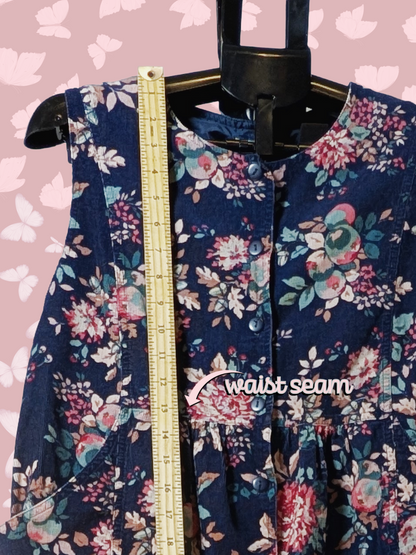 Laura Ashley Jumpsuit sz M Floral Corduroy Sleeveless Relaxed One Piece Ireland