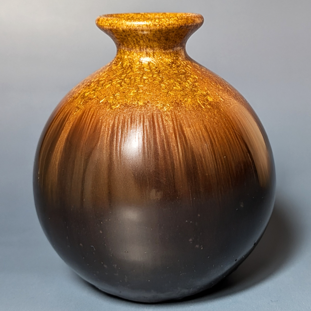 Stunning VTG Hand-Thrown Studio Pottery Vase w/ Crystalline Drip Glaze 4" tall