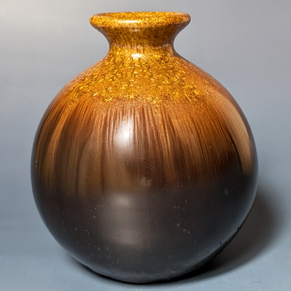 Stunning VTG Hand-Thrown Studio Pottery Vase w/ Crystalline Drip Glaze 4" tall