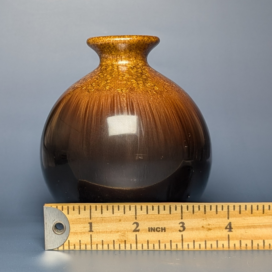 Stunning VTG Hand-Thrown Studio Pottery Vase w/ Crystalline Drip Glaze 4" tall