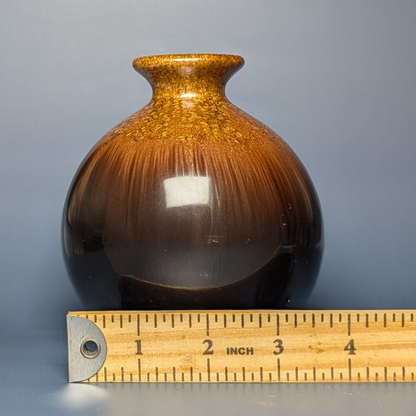 Stunning VTG Hand-Thrown Studio Pottery Vase w/ Crystalline Drip Glaze 4" tall