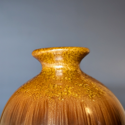 Stunning VTG Hand-Thrown Studio Pottery Vase w/ Crystalline Drip Glaze 4" tall