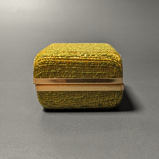 Avocado Green vintage Chanté ring box with "genuine ivory" tag inside