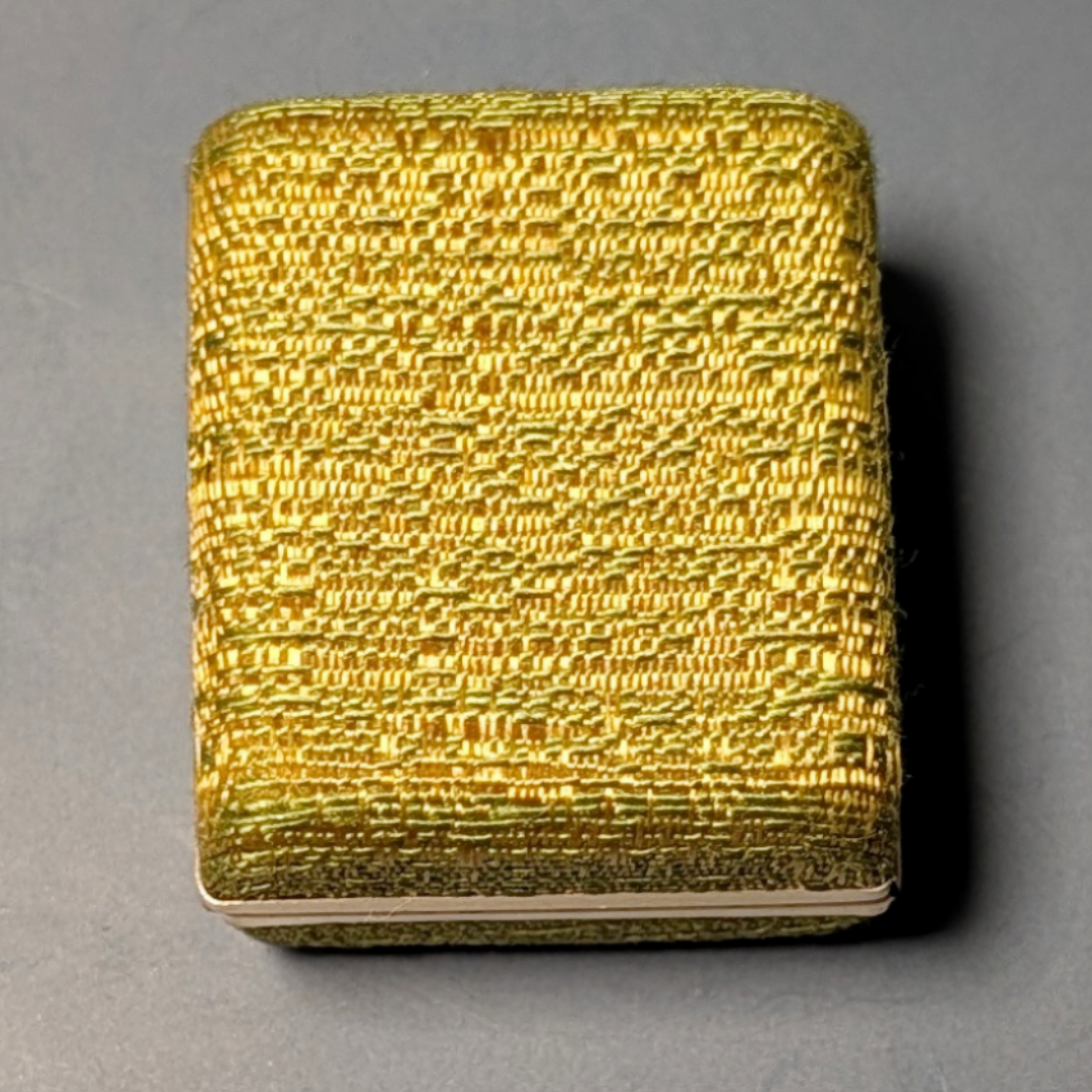 Avocado Green vintage Chanté ring box with "genuine ivory" tag inside