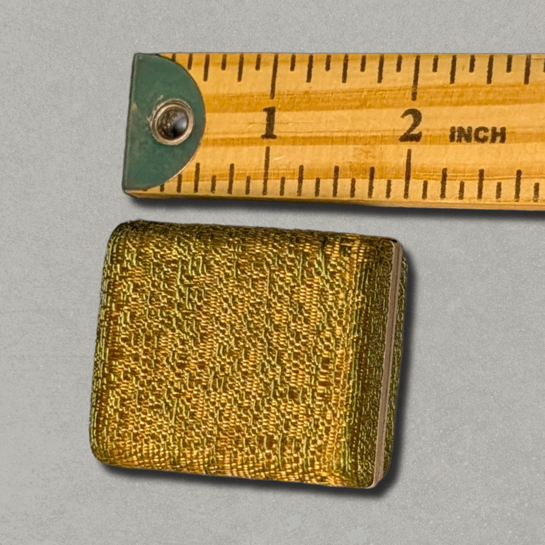 Avocado Green vintage Chanté ring box with "genuine ivory" tag inside