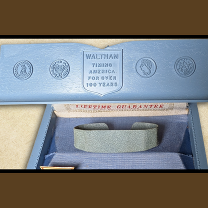 Blue Waltham Vintage Watch Presentation Box BOX ONLY