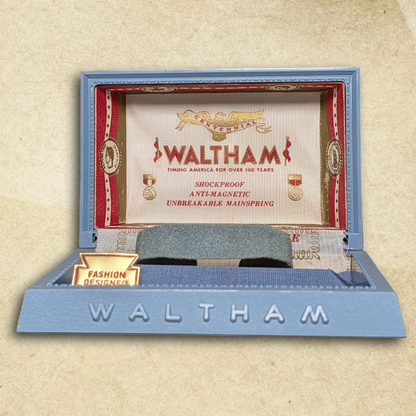 Blue Waltham Vintage Watch Presentation Box BOX ONLY