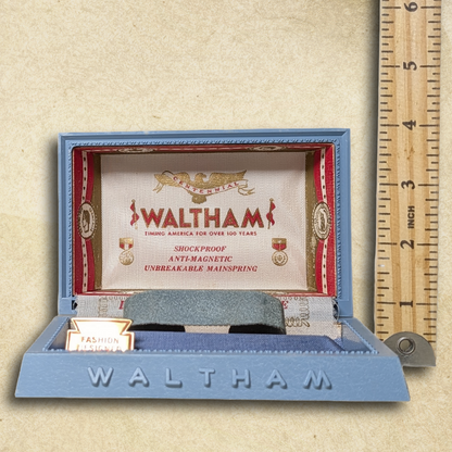 Blue Waltham Vintage Watch Presentation Box BOX ONLY