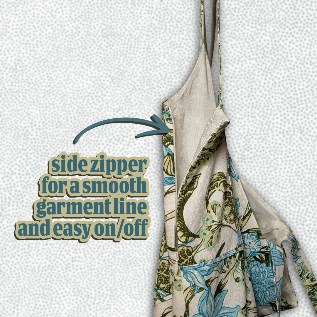 Ann Taylor Loft Spaghetti Strap Cocktail Dress sz 10P, vibrant blue/green floral