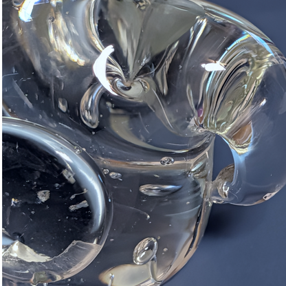 Vintage Controlled Bubble Art Glass Elephant Paperweight Figurine Hand Blown