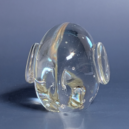 Vintage Controlled Bubble Art Glass Elephant Paperweight Figurine Hand Blown
