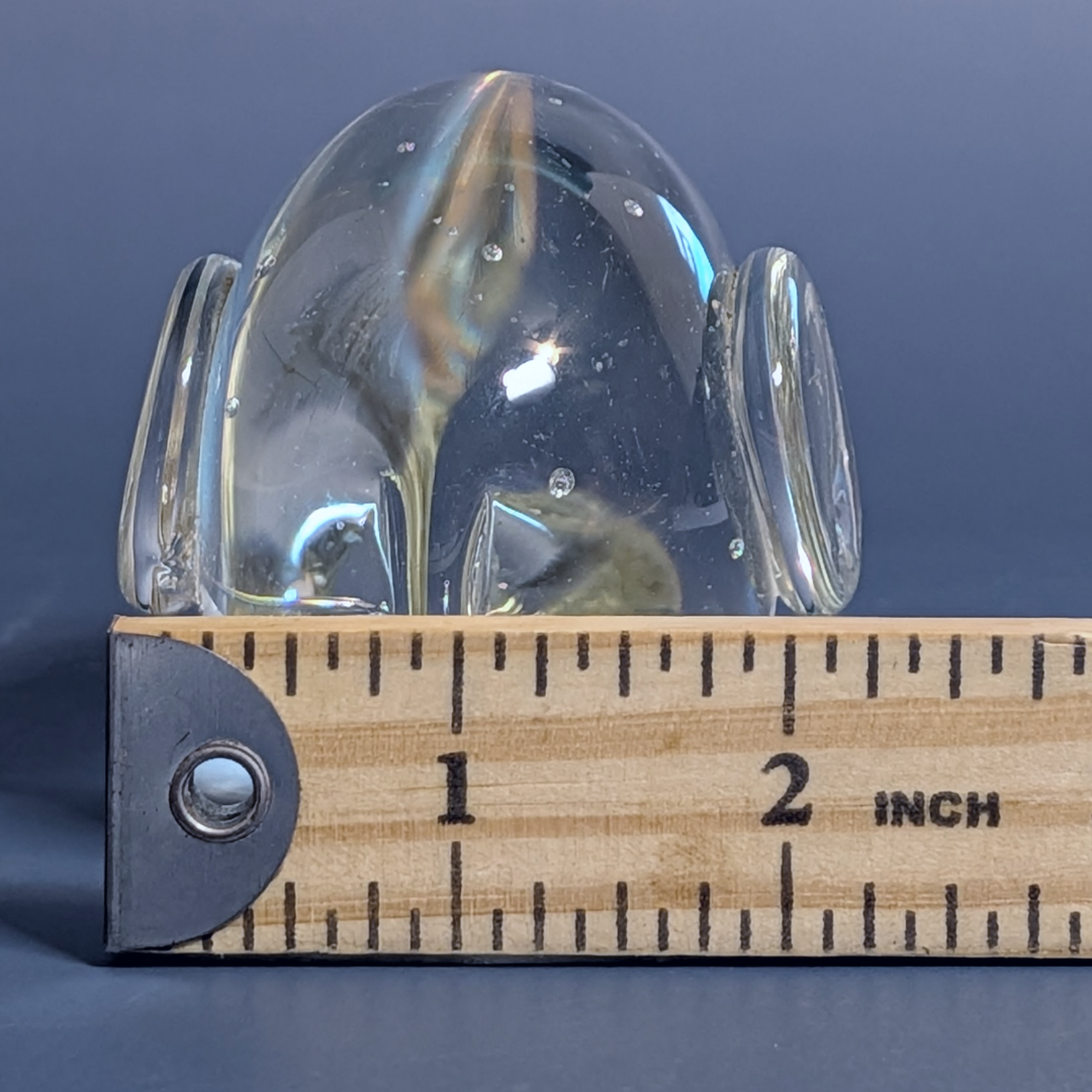 Vintage Controlled Bubble Art Glass Elephant Paperweight Figurine Hand Blown