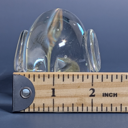 Vintage Controlled Bubble Art Glass Elephant Paperweight Figurine Hand Blown