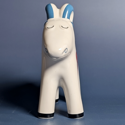 IKEA VINTERFINT White Ceramic Ram Figurine, Scandinavian Dala Folk Art, 2022 ret