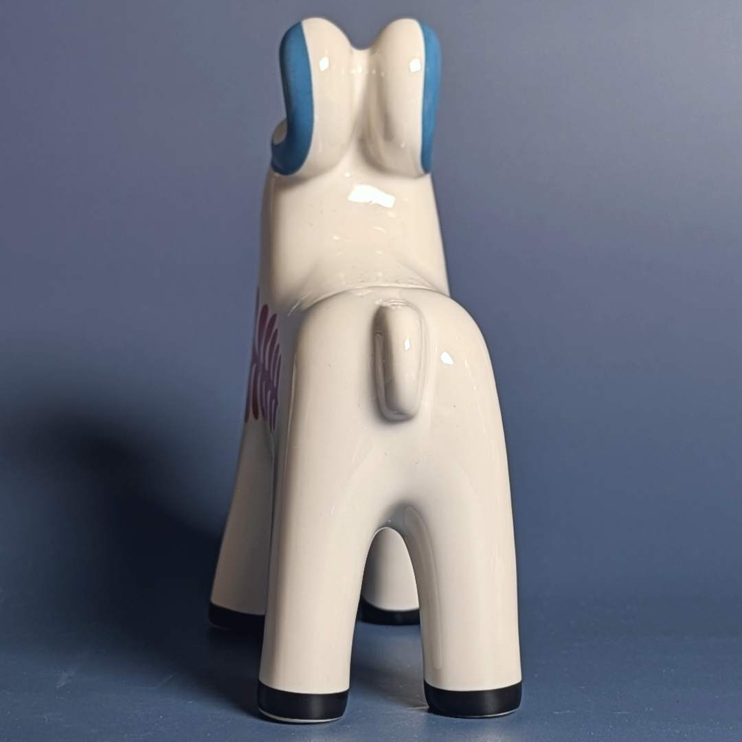 IKEA VINTERFINT White Ceramic Ram Figurine, Scandinavian Dala Folk Art, 2022 ret