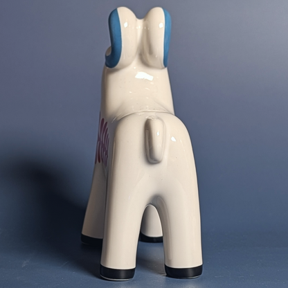 IKEA VINTERFINT White Ceramic Ram Figurine, Scandinavian Dala Folk Art, 2022 ret
