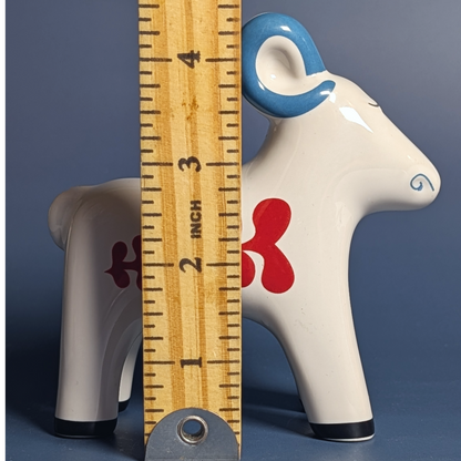 IKEA VINTERFINT White Ceramic Ram Figurine, Scandinavian Dala Folk Art, 2022 ret