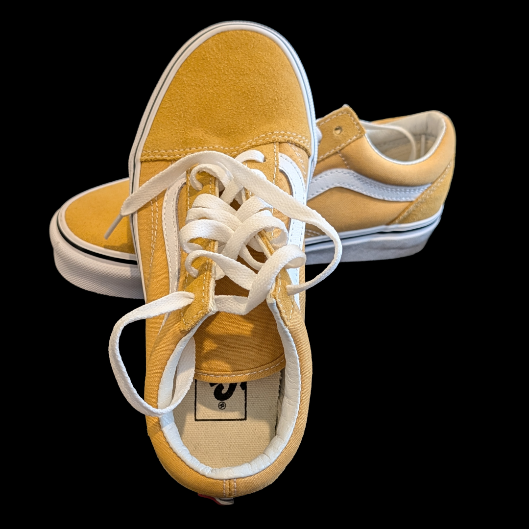 NWOT/Box Vans Old Skool Ochre Yellow/True White US men's 3.5/us women's 5/EU 34.5 low-top sneaker