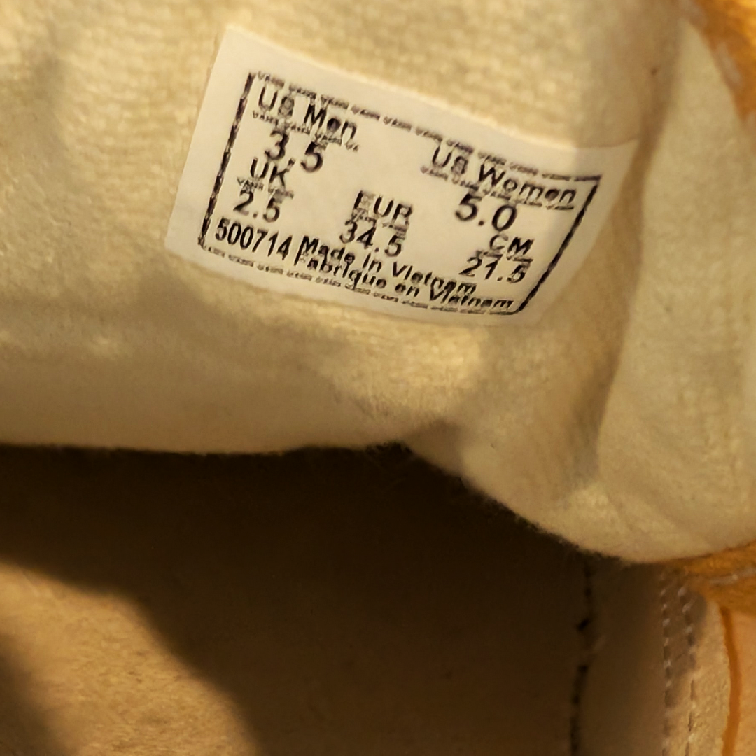 NWOT/Box Vans Old Skool Ochre Yellow/True White US men's 3.5/us women's 5/EU 34.5 low-top sneaker