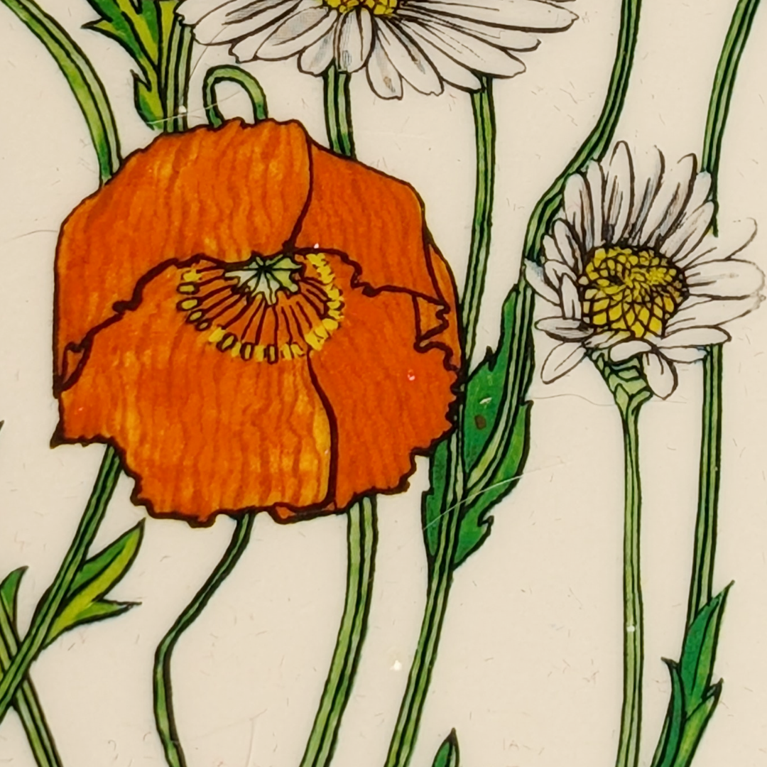 1970s Vintage Mebel Made in Italy Melamine Daisy/Poppy Trinket Trays – Set of 3