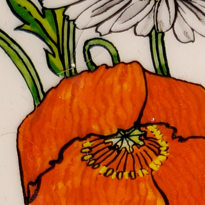 1970s Vintage Mebel Made in Italy Melamine Daisy/Poppy Trinket Trays – Set of 3