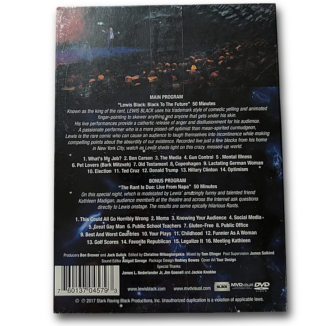 Sealed Lewis Black "Black to the Future" DVD, released 2017