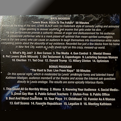 Sealed Lewis Black "Black to the Future" DVD, released 2017