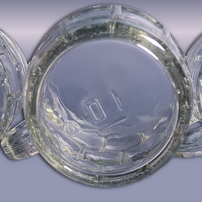 Vintage Chattanooga Glass Co Barrel Root Beer Mugs, Set of 3, Heavy Clear Glass