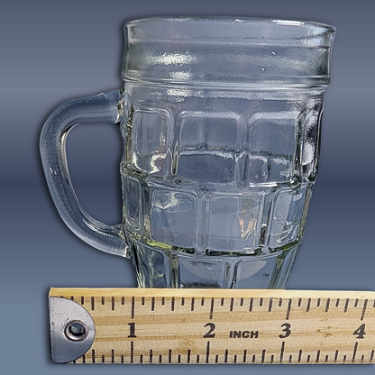 Vintage Chattanooga Glass Co Barrel Root Beer Mugs, Set of 3, Heavy Clear Glass
