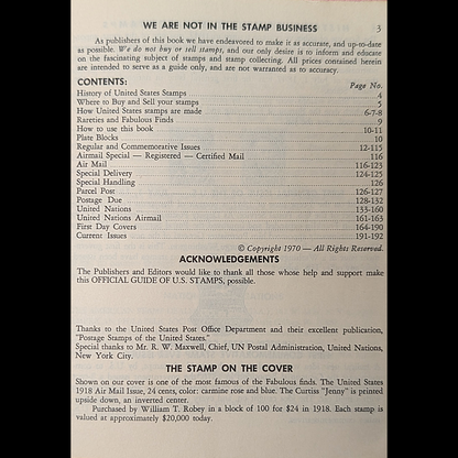 Vintage 1970 Official US Stamp Guide Paperback. Great retro ephemera!
