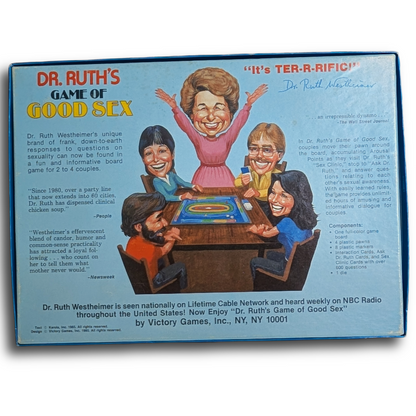 Dr. Ruth's Game of Good Sex board game, published 1985, appears complete