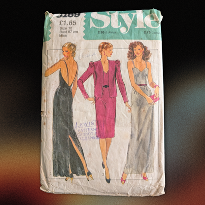 Style Sewing Pattern #3169 size 12, c. 1980-81, dress and bolero jacket