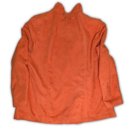 TanJay size 18W Pumpkin Orange Zipper Front Jacket in Vegan Suede - Pockets!