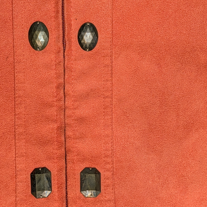TanJay size 18W Pumpkin Orange Zipper Front Jacket in Vegan Suede - Pockets!